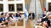 Rogelio Frigerio se sumó el encuentro con representantes sindicales de estatales y docentes.