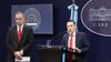 El vocero presidencial, Manuel Adorni, junto al secretario de Justicia, Sebastián Amerio