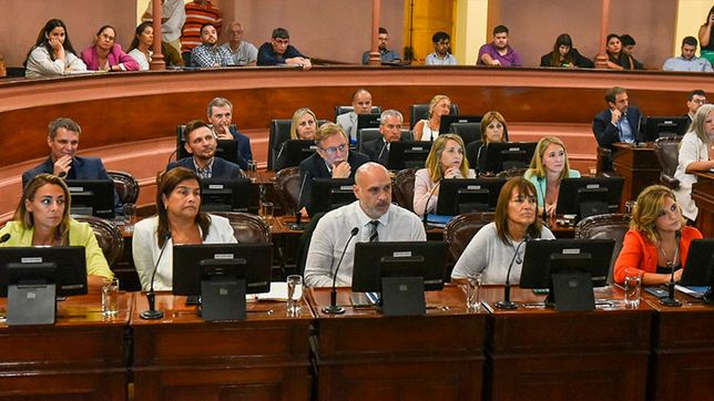 El bloque del peronismo de Entre Ríos, en el recinto de Diputados.