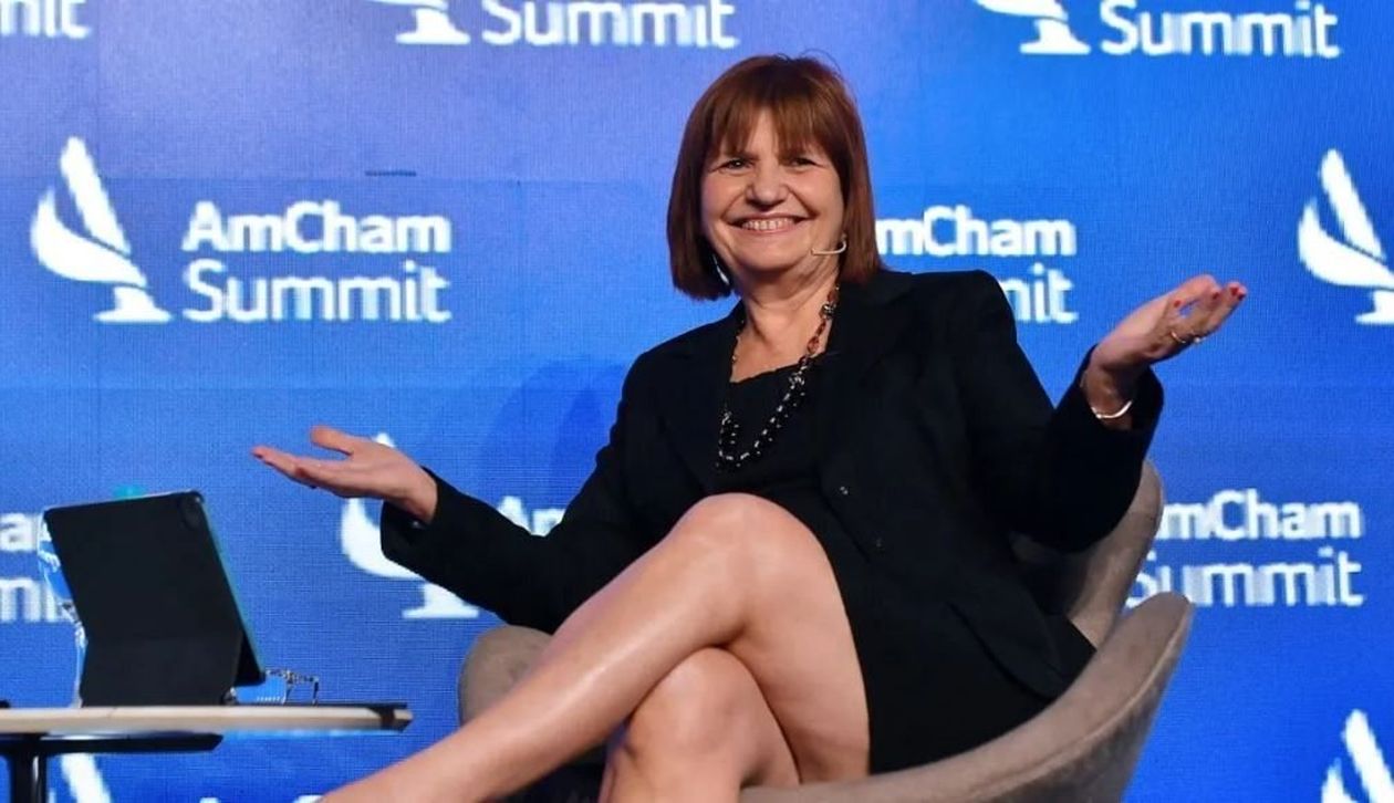 La titular del PRO durante el evento de la AMCHAM está semana. Patricia Bullrich