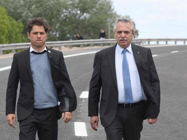 El gobernador Axel Kicillof y el presidente Alberto Fernández