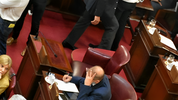 La banca vacía del diputado provincial Omar Perotti.