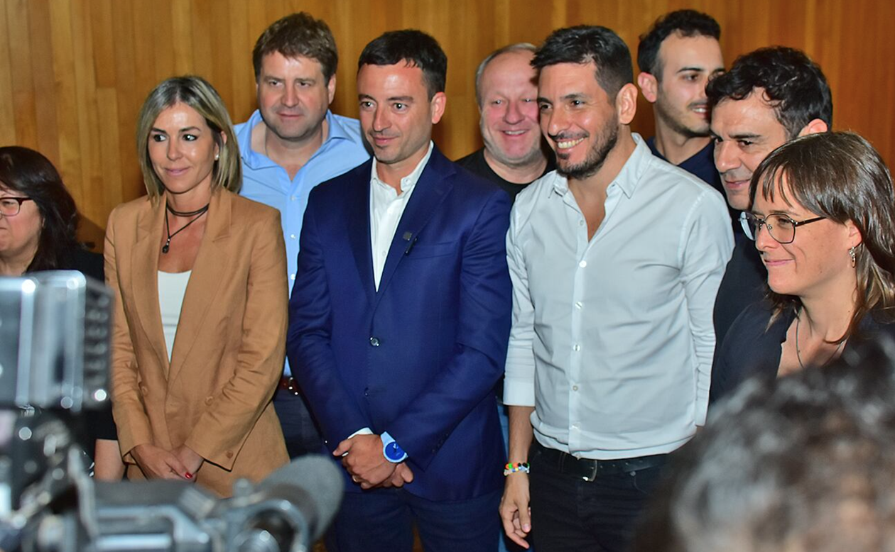 Referentes de la UCR en Córdoba: Alejandra Ferrero, Matías Gvozdenovich, Rodrigo de Loredo y Marcos Ferrer.