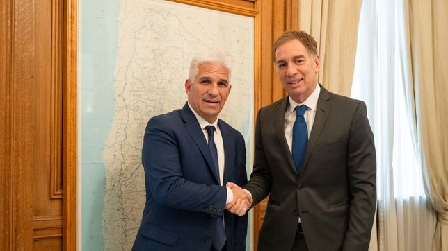Claudio Poggi, el gobernador de San Luis, con el jefe de gabinete Diego Santilli.