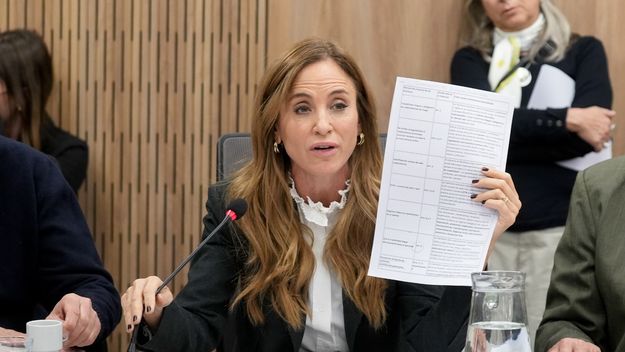 Victoria Tolosa Paz (UP), durante el debate en Diputados sobre la ley de trazabilidad que impulsó La Libertad Avanza y deberá aplicar Mario Lugones.&nbsp;