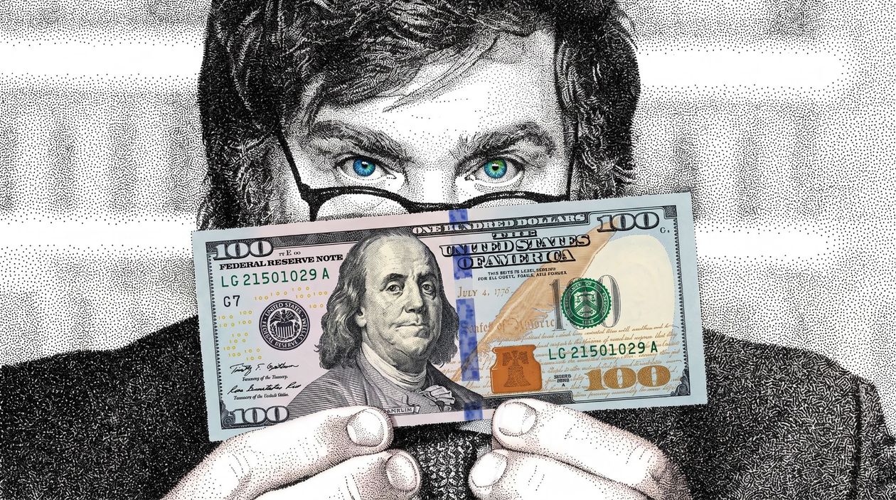 Javier Milei sacrifica morosos para controlar al dólar (imagen generada con IA).