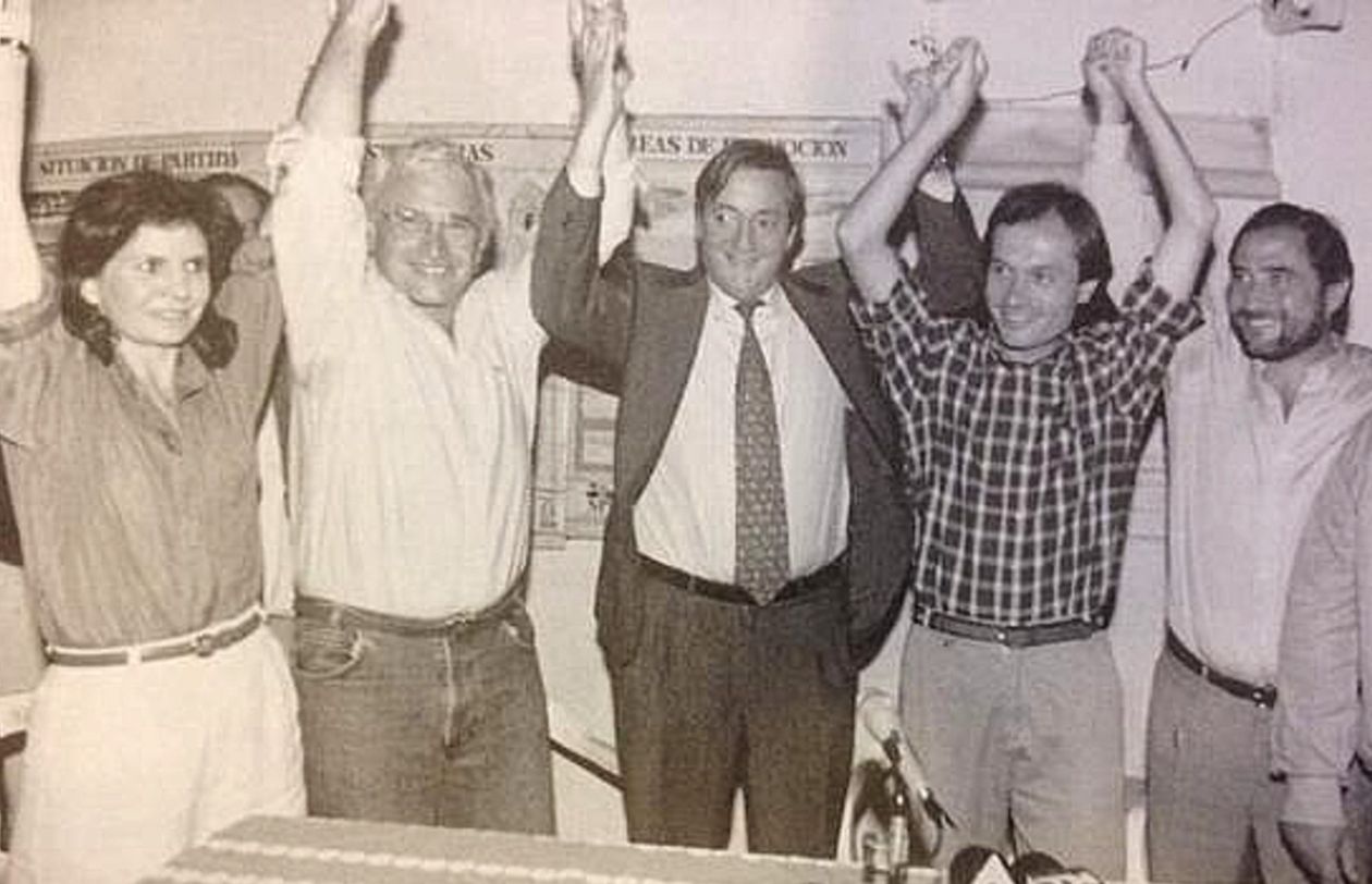 Patricia Bullrich con Néstor Kirchner y Gustavo Beliz.&nbsp;