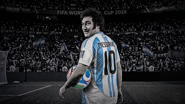 Javier Milei se sube a la ola del Mundial para obtener un rédito político. (Imagen generada con inteligencia artificial).