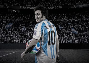 Javier Milei se sube a la ola del Mundial para obtener un rédito político. (Imagen generada con inteligencia artificial).