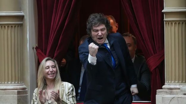 Javier Milei y Karina Milei en el Congreso.&nbsp;