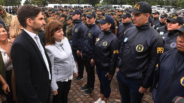 Maximiliano Pullaro y Patricia Bullrich en Rosario.