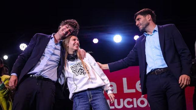 Martín Lousteau, titular de la UCR, Lucille Levy y Maximiliano Pullaro