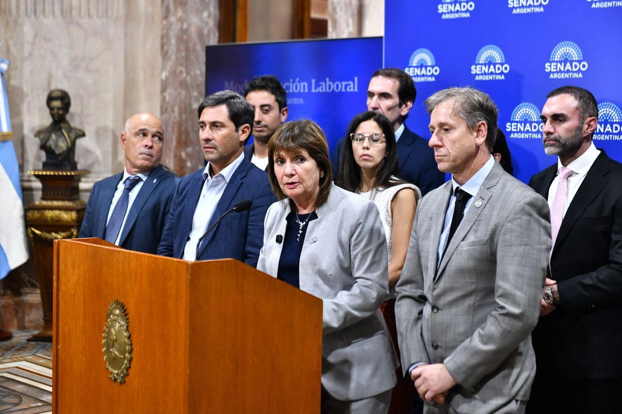 Patricia Bullrich, durante el anuncio de la reforma laboral.&nbsp;