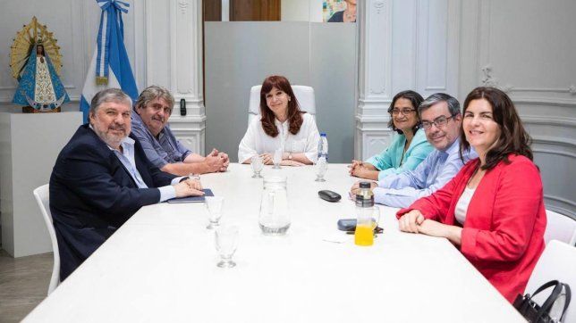 Cristina Fernández de Kirchner, con José Mayans y Germán Martínez. 