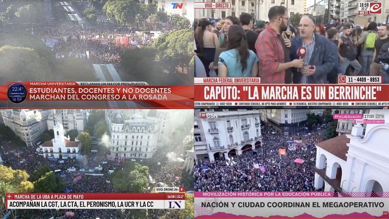 Marcha universitaria - cobertura periodíistica