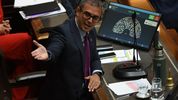 Martín Menem, en la sesión de ficha limpia, a cargo de la sesión por el FMI.&nbsp;
