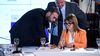 Patricia Bullrich con Ezequiel Atauche, en el Senado. A cargo de negociar con la Casa Rosada.&nbsp;