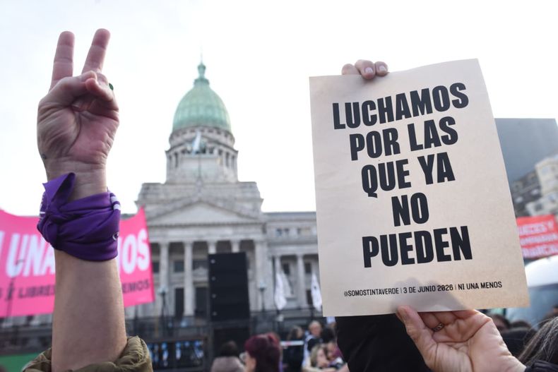 Marcha del Ni una menos frente al Congreso.&nbsp;