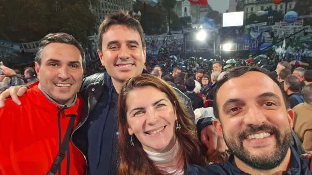 Referentes del Movimiento Evita: Onorato, Toniolli, Fernández y Grosso. 