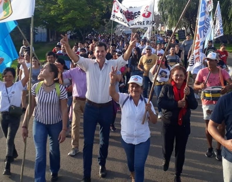 Eduardo Asueta, en tiempos de precandidato a intendente por el peronismo en Concordia.&nbsp;