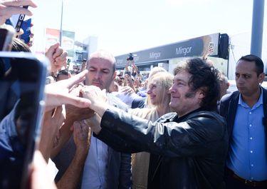 Javier Milei en su recorrida en Expoagro
