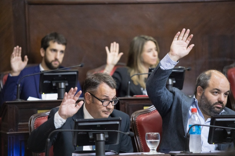Los senadores de la UCR Alejandro Celillo y Agustín Máspoli.