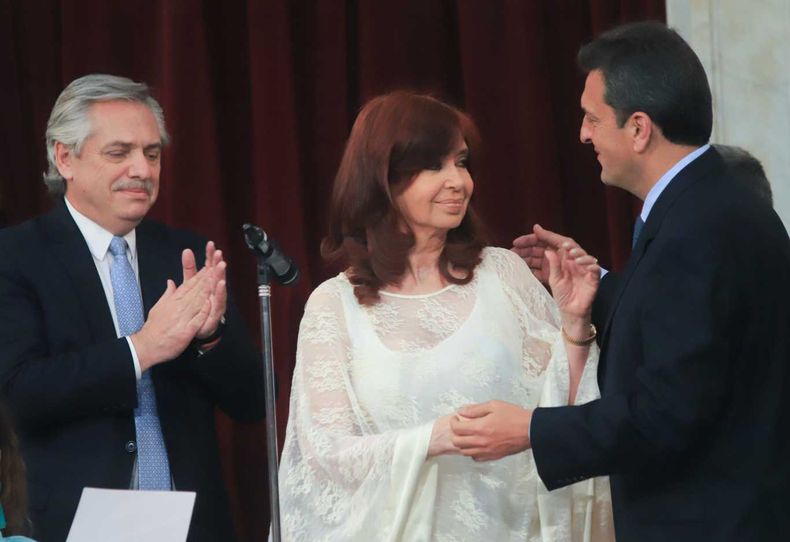 Alberto Fernández, Cristina Kirchner y Sergio Massa: rostros visibles de una interna mal gestionada.