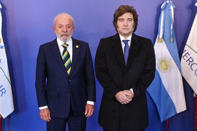 Caras de póker. Lula da Silva y Javier Miler en la gélida Buenos Aires.