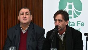 Victor Hadad, coordinador del Gabinete, y Juan Pablo Poletti, intendente de Santa Fe.
