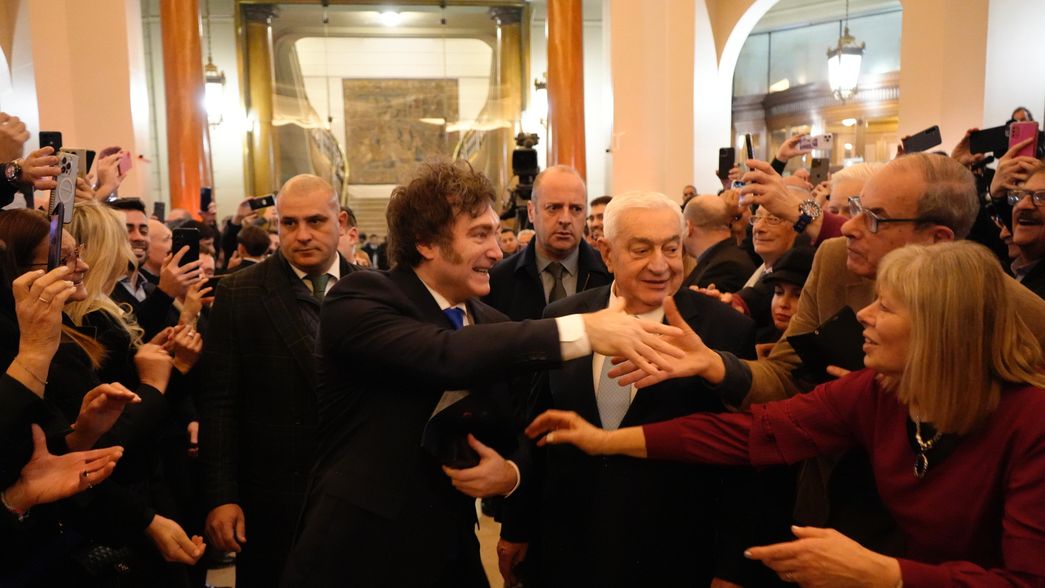 Javier Milei en la Bolsa de Comercio de Buenos Aires