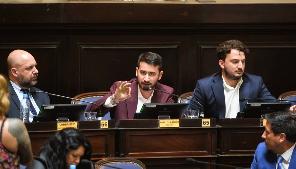 Nahuel Sotelo, en la Legislatura bonaerense.