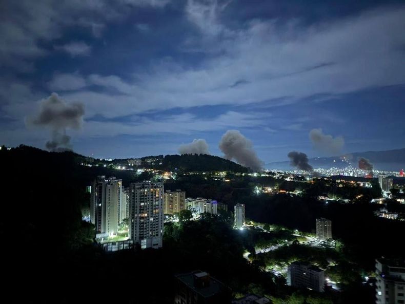 Una de las imágenes del bombardeo de Estados Unidos en Venezuela.&nbsp;