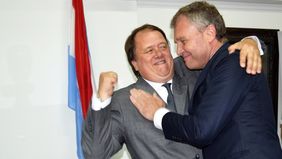 Marcelo Borghesan y Pedro Galimberti. Intendente y exintendente de Chajarí, una localidad al norte de Entre Ríos.&nbsp;