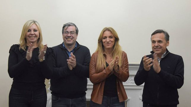 Sacnún, Martínez, Carignano y Giuliano anoche tras cerrar la lista.