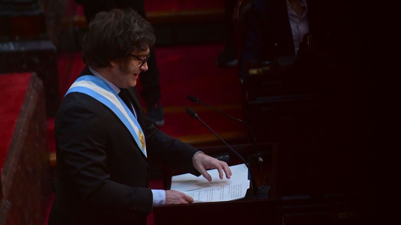 Javier Milei, en el Congreso. Ajuste toda la vida. Javier Milei, en el Congreso. Ajuste toda la vida.