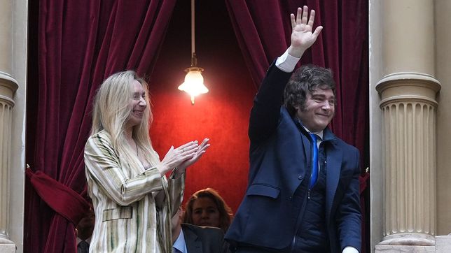 Javier Milei y Karina Milei, durante el tratamiento en la Cámara de Diputados.&nbsp;