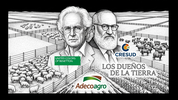 Federico Sturzenegger, Javier Milei y los dueños de la tierra (imagen generada con IA).