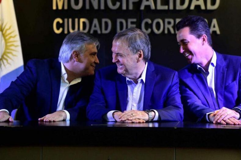 Martín Llaryora, Juan Schiaretti y Manuel Calvo.