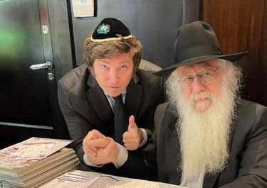 Javier Milei con el rabino David Pinto Shlita