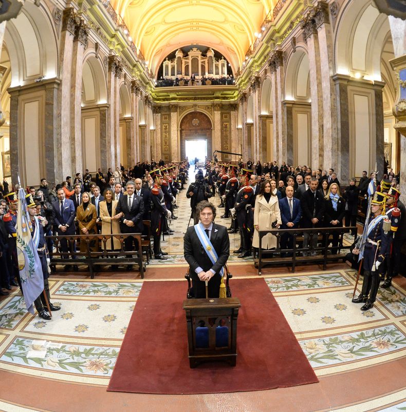 Javier Milei en el Tedeum