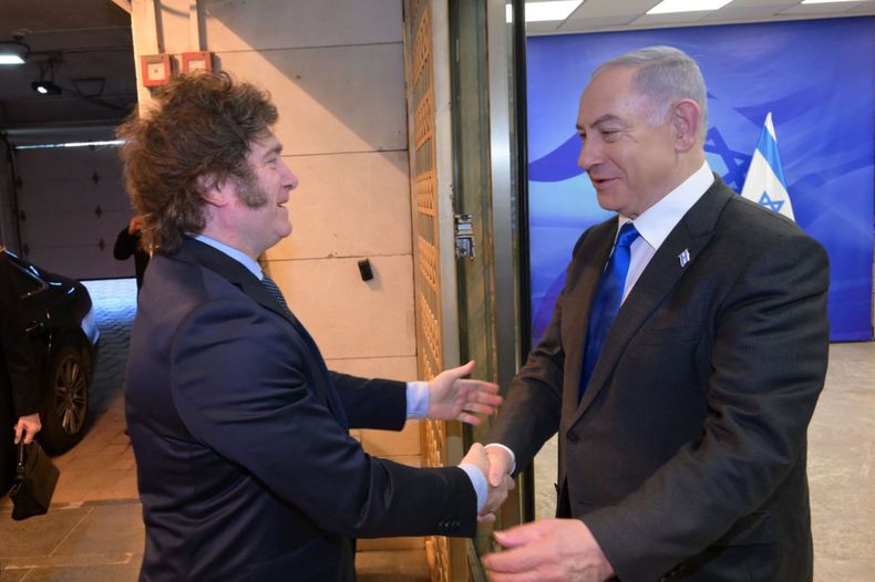 Aliados hasta que duela: Javier Milei y Benjamin Netanyahu.