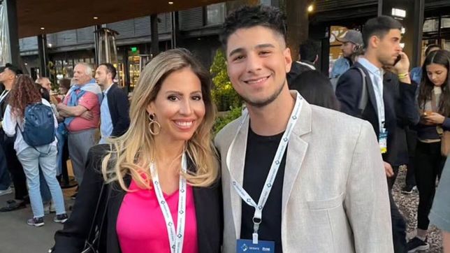 Romina Diez con Agustín Pellegrini, su mano derecha y candidato libertario en Santa Fe.