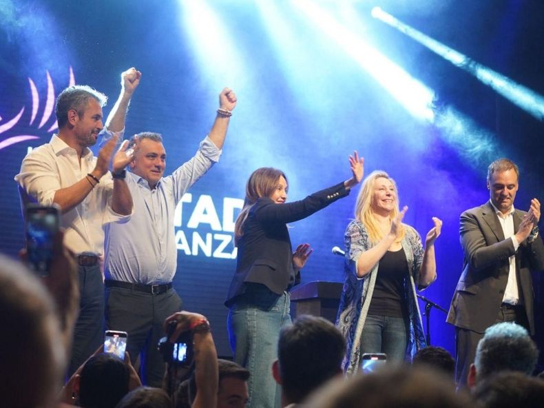 Karina Milei, en el acto de LLA en el teatro Gran Rivadavia. 