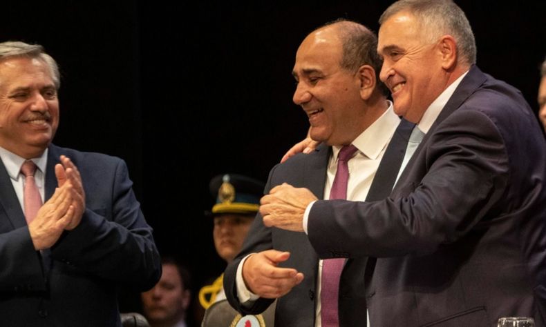 Osvaldo Jaldo, Juan Manzur y Alberto Fernández