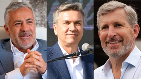 Alfredo Cornejo, Leandro Zdero y Rogelio Frigerio.