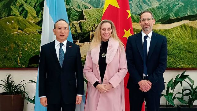 Karina Milei con el embajador chino, Wang Wei.