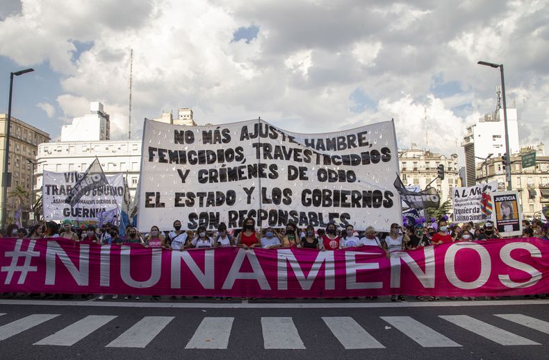 La marcha Ni una menos del 3 de junio pasado, contra la violencia de género.