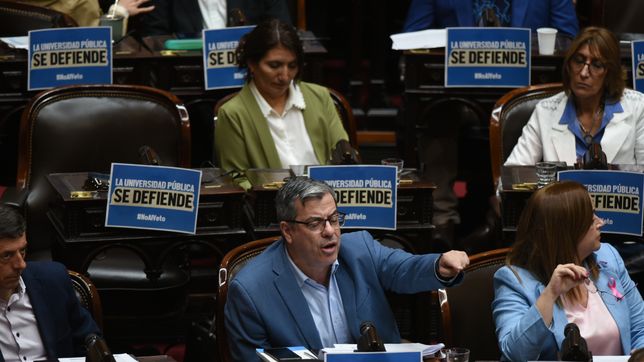 Germán Martínez y Cecilia Moreau, autoridades de Unión por la Patria en Diputados. 