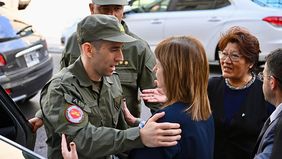 Nahuel Gallo y Patricia Bullrich, en el Senado.&nbsp;