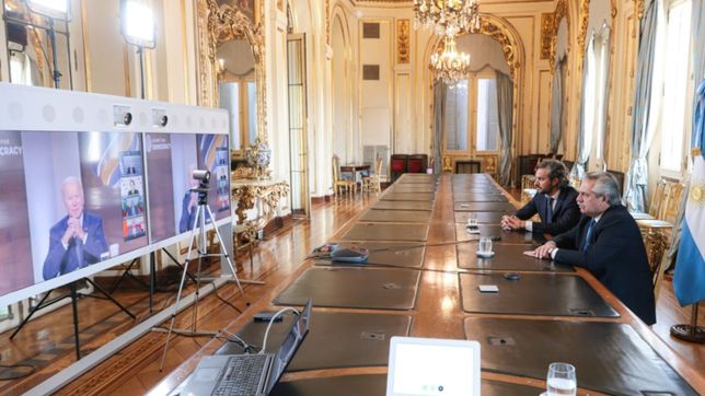 ante biden, alberto fernandez acuso a la oea por el golpe en bolivia